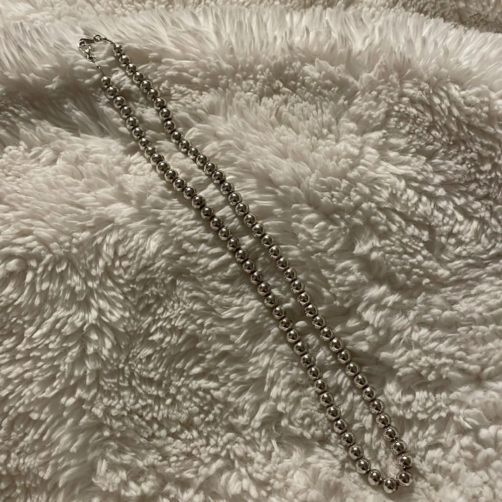 Silver Plated Bead‎ Necklace